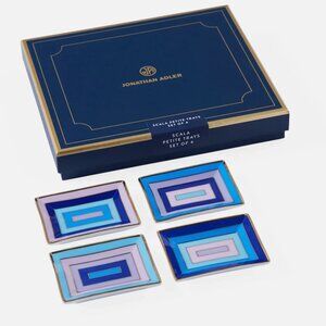 NIB Jonathan Adler - Scala Petite Tray Set Blue & Purple